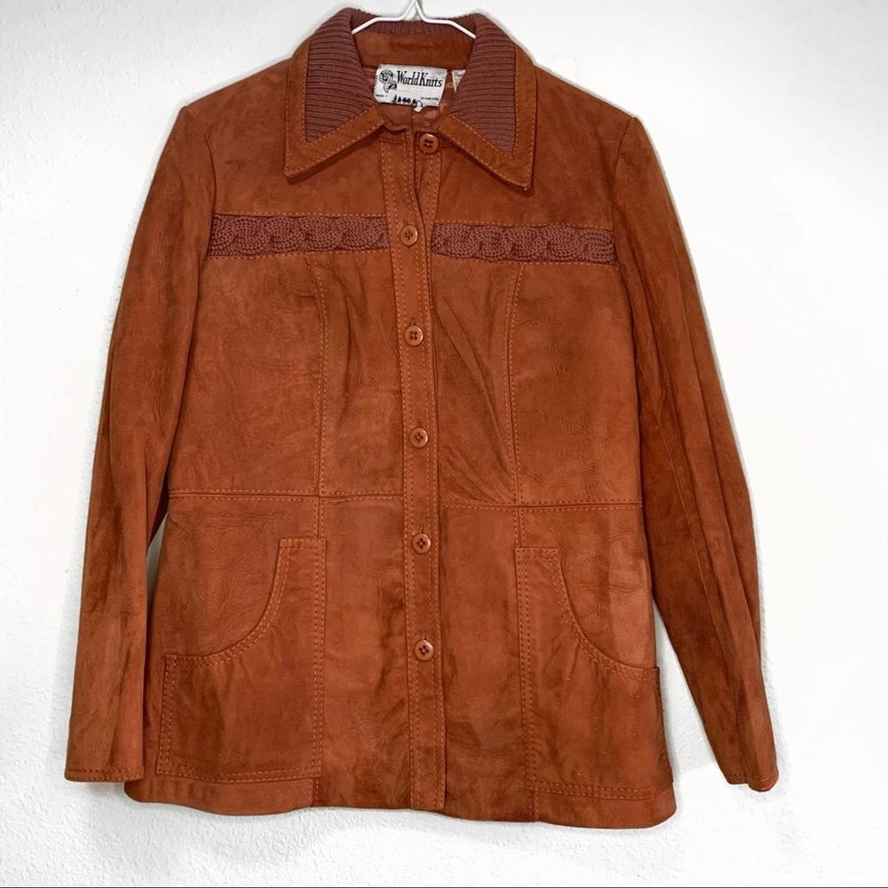 WorldKnits Vintage Suede Knit Jacket